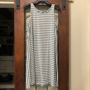 Thyme and Honey Grey and White Striped Dress